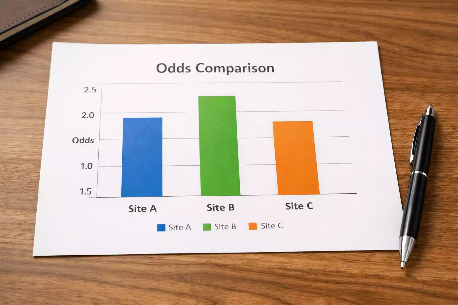 Graphique simple comparant les cotes de diff&eacute;rents bookmakers