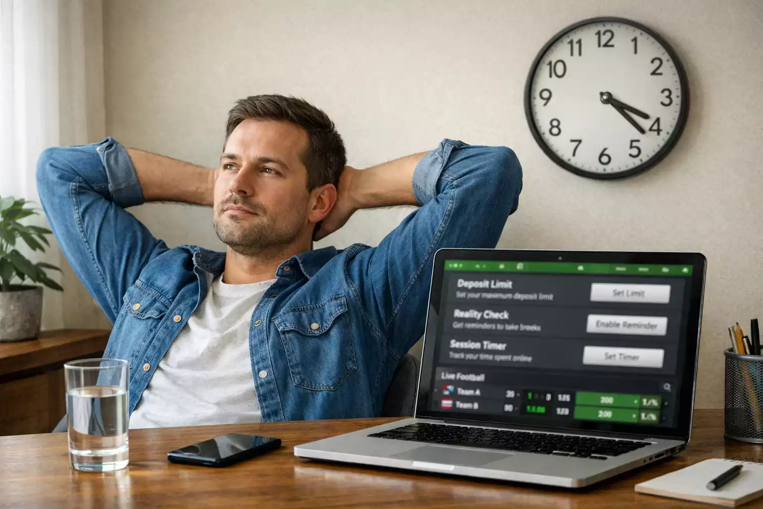 Personne g&eacute;rant ses paris de mani&egrave;re responsable sur ordinateur