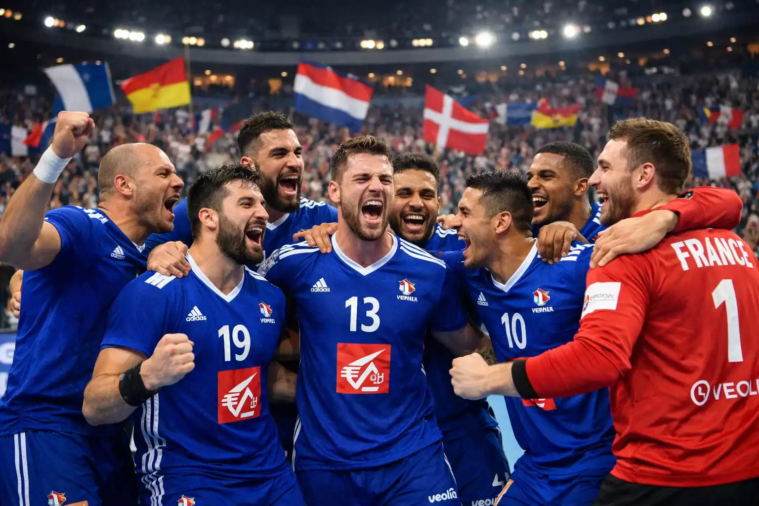 &Eacute;quipe nationale de handball lors d'un Championnat du Monde